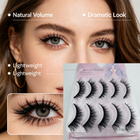 Cils en bande effet œil de renard faits main, marque privée, lot de 5 paires, faux vison 3D, marque Radiant, fournisseur en gros, emballage personnalisé