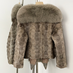 OFTBUY Cappotto Corto in Vera Pelliccia di Visone, Caldo e Spesso, Nuovo <span class=keywords><strong>Abbigliamento</strong></span> Invernale Femminile, Giacca in Vera Pelliccia di Volpe Soffice per Donna - Product Image 5