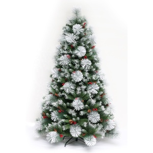 <span class=keywords><strong>7</strong></span> pés novo design de agulha de pinha verde pvc, folhas de pvc, árvore de natal com abacaxis, novo ano, árvore com pinos, vermelho berços - Product Image 1