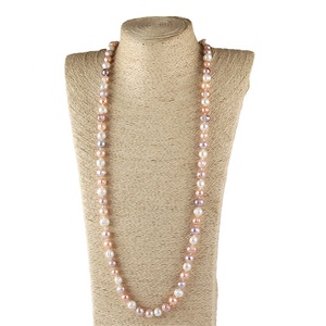 Moda hermosa mujer joyería elegante hecho a mano anudado collar Irregular <span class=keywords><strong>Multicolor</strong></span> collar de perlas de agua dulce - Product Image 6