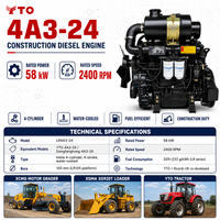 Prix usine SCDC Dongfanghong YTO LR4A3-24 Moteur diesel 4A3-24 58 kW 78 CV Ensemble complet pour niveleuse et chargeuse