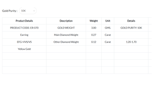 Pendientes de Barra con Diamantes Cultivados en Laboratorio, Chapados en Oro de 10K, Diseño Elegante y Brillante, Regalo de Joyería para Mujer, Uso Diario Clásico - Product Image 6