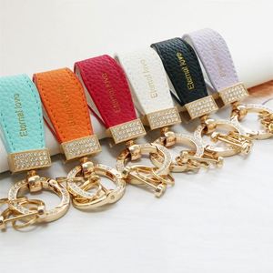 Wholesale New Fashion Butterfly Festival Car <b>Keychain</b> <b>Personality</b> Rhinestone Leather <b>Keychain</b> Cute Couple <b>Keychain</b> Gift - Product Image 2