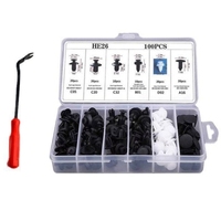 HE26 100 pièces Kit de clips de fixation universels pour pare-chocs, attaches en plastique pour voiture, kit de retenue à pousser