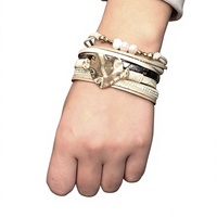 Bracelet tendance Qino pour femme, best-seller transfrontalier, multi-couches tressées, perles, motif cœur, fermoir magnétique