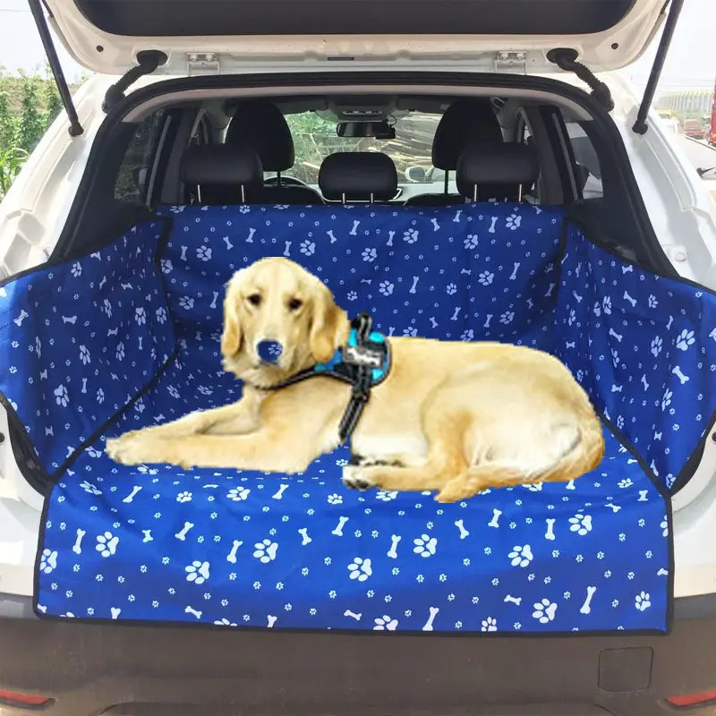 Wholesale Customized Print Bone Pattern Waterproof Dog Car Seat Cover SUV Dog Mat