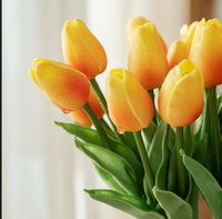 Mini-tulipes artificielles en PU, toucher naturel doux, vente en gros transfrontalière, bouquet à la main, décoration de mariage et de maison, style INS