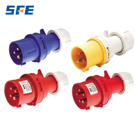 Connecteur mâle et femelle industriel électrique SFE 6h IP44 en laiton massif et nylon bleu 16A 32A 63A 220V-240V 3p/4p/5p CEE