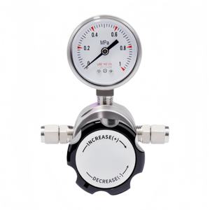 Regulador de <span class=keywords><strong>Gas</strong></span> de Acero Inoxidable 316 de un Solo Medidor, Oxígeno O2, C2H2, Propano, Argón Ar, Helio He, Válvula Reductora de Presión de Montaje en Panel - Product Image 1