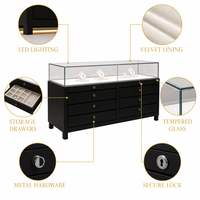 Vitrine de présentation de bijoux en bois verrouillable sur mesure avec éclairage LED pour centre commercial, vente en gros