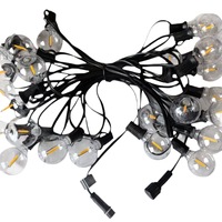 Guirlandes solaires d'extérieur, étanches IP65, ampoules LED à filament G40, lumières féériques, décoration de jardin, patio, fête, Noël