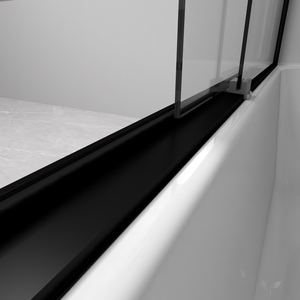 Cadre en aluminium <span class=keywords><strong>noir</strong></span> mat 6mm Cabine de douche en verre trempé <span class=keywords><strong>Baignoire</strong></span> double porte de douche coulissante - Product Image 6
