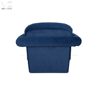 Fauteuil individuel moderne en velours bleu pour salon, style nordique de luxe, avec accent bouclé, pour salon