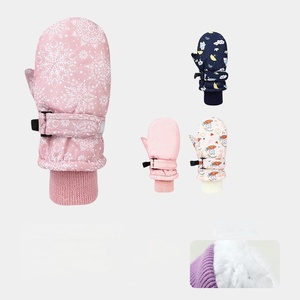 Gants de <span class=keywords><strong>ski</strong></span> imperméables et coupe-vent en polyester pour enfants (filles et garçons) – Tailles S-M-L – Rose et <span class=keywords><strong>bleu</strong></span> <span class=keywords><strong>marine</strong></span> unis – Idéaux pour l'hiver et les activités de plein air - Product Image 2