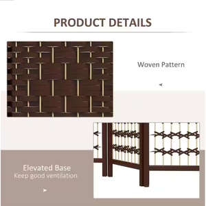 <span class=keywords><strong>Separador</strong></span> de ambientes plegable de bambú de 4 paneles, rústico, ecológico, independiente, divisor de pared. - Product Image 6