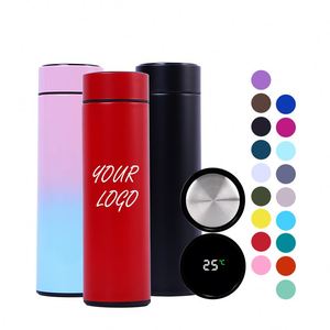 Custom Logo Smart Stainless Steel Water Bottle Vacuum Insulated Thermo Tumbler Cups - Product Image 1