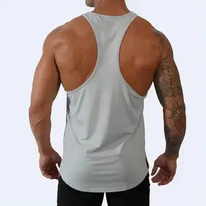 Customization Workout Fitness Sport Quick Dry Racer Back Split Bottom Singlets Tank Top For Men