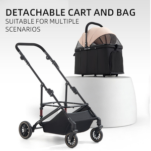 Có thể gập lại vật nuôi du lịch tàu sân bay có thể tháo rời mèo con chó xe đẩy với lưu trữ giỏ - Product Image 5