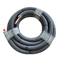 Tuyau de réfrigérant flexible isolé en cuivre recouvert de caoutchouc pour climatisation domestique, vente en gros