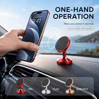 Support de téléphone magnétique surélevé pour tableau de bord de voiture, fixation à ventouse à double articulation, réglable à 360°, aimant puissant universel en aluminium