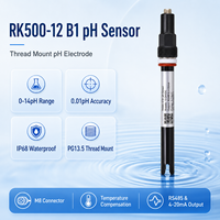 Sensor pH Inline dengan Konektor Tahan Air PG13.5 Thread M8, Housing PC+ABS untuk Pemasangan Pipa