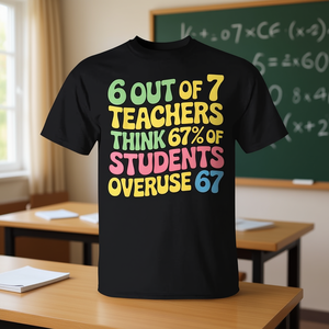 Camiseta Teacher Overuse 67 para profesores, regalo divertido, diseño humorístico - Product Image 3