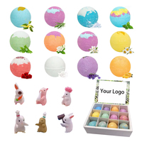 Bombes de bain colorées bio personnalisées avec logo, jouets surprise, relaxantes, hydratantes, naturelles, en forme de dessin animé, 140g, pour usage domestique, pour enfants