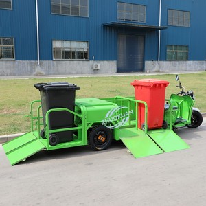 รถบรรทุกขนขยะไฟฟ้าแบบสามล้อ 6 ถัง พร้อมระบบโซ่  ระบบไฮดรอลิกซับแรงกระแทก รับน้ำหนัก 100-200 กก. ระยะทางวิ่ง 50-70 กม. - Product Image 3