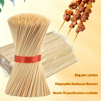 Brochettes de bambou enrobées de sucre, brochettes de barbecue jetables, vente en gros commerciale, boîte de 6 kg