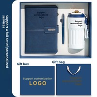 Ensemble cadeau personnalisable : Thermos avec logo + carnet + boîte cadeau, cadeau d'affaires