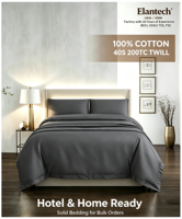 Parure de lit 100 % coton de couleur unie, housse de couette en coton sergé 200 fils, drap de lit en coton uni pour hôtel et maison