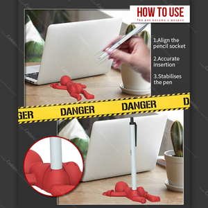 Porte-stylo de bureau en silicone amusant en forme de personnage, produit OEM d'usine, idéal pour un cadeau original et l'organisation du bureau - Product Image 3