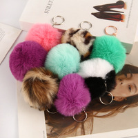 Porte-clés en peluche rose moelleux de 8 cm, pompon coloré, breloque de sac, cadeaux, vente chaude, prix bas, Songshan Toys