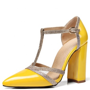 Chaussures à talons hauts à plateforme en cuir verni pour femme, grande taille 47, pour soirée, multicolores, escarpins à bout pointu, sandales à bride en T pour femme - Product Image 2