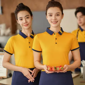 Custom Work Shirt Uniform Restaurant Short Sleeve Shirt Waiter Uniforms And Hotel Uniform Design Men Shirts Custom