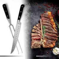 Top ventes couteaux de cuisine 8 pouces ensemble de couteaux en acier inoxydable couteau à viande barbecue ensemble de couteaux de chef avec aiguiseur et couvercle de lame
