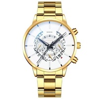 Montre-bracelet homme à cadran squelette, calendrier, grand cadran, bracelet en acier inoxydable, mouvement à quartz, style business décontracté, pour homme - Vente chaude