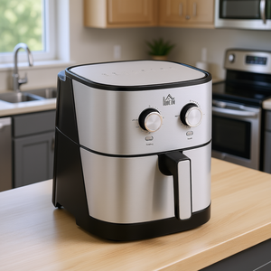 Horno Freidora de Aire HOMCOM de 6.9 Cuartos y 1700W, Acero Inoxidable, Doble Cesta, Cocina Saludable, Uso en Encimera - Product Image 2