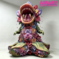 Fleur géante gonflable personnalisée OEM, imitant une plante carnivore, en tissu Oxford imperméable, sculpture réaliste gonflable.