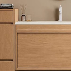 High-quality Small Size 60cm Plywood <strong>Bathroom</strong> <strong>Cabinet</strong> with Led Mirror and Side <strong>Cabinet</strong> Ceramic Basin Vanity - Product Image 6