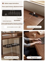 Bureau électrique en bois massif à hauteur réglable avec tiroirs de rangement pour la maison, l'apprentissage, le travail de bureau, les jeux électroniques, table d'ordinateur SZ039