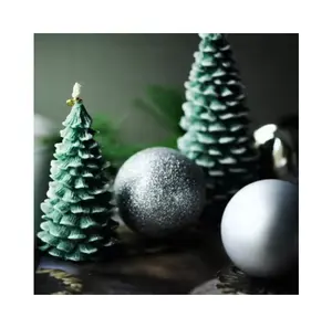 लक्जरी सोया मोम सुगंधित हथेली क्रिसमस पेड़ के साथ बनाया मोमबत्तियाँ