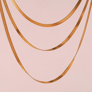 Luxury Non Tarnish Waterproof 18K Gold Plated Stainless Steel Jewelry Sets Snake Chain Necklace <strong>Bracelet</strong> Anklet <strong>Waist</strong> for Women - Product Image 1