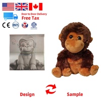 Lot de 4 jouets chevaux en peluche de 10 ''de haut Ensemble porte-clés personnalisé Jouet en peluche Animal Cheval en peluche