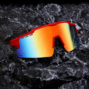 Lunettes de soleil de sport KJ-1052 pour le cyclisme en plein air, polarisées UV400, monture en PC noire, coupe-vent, pour hommes - Product Image 4