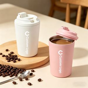 Elegant Stainless Steel Double Wall Vacuum Coffee Cup with Straw Lid Gift <b>Thermos</b> for Birthday Corporate Presents - Product Image 3