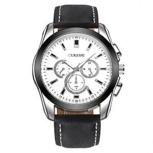 Processing Customized Popular Hot Sale Waterproof Fashion Three-Eye Belt Style Quartz <b>Watch</b> Men's - Product Image 3