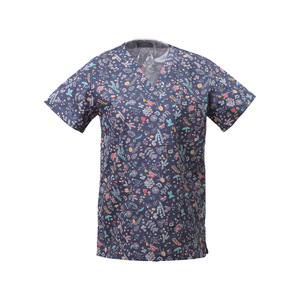 Haut à manches courtes imprimé décontracté en coton pour femme, col en V, pour infirmière, pharmacienne, personnel médical et hôpitalier, uniforme de travail de marque privée - Product Image 5