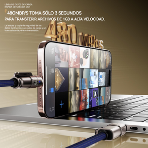 สายชาร์จเร็ว 240W 4-in-1 แบบ USB-C to USB-C Type-C สำหรับแล็ปท็อปและโทรศัพท์ พร้อมไฟ LED แสดงสถานะ - Product Image 2