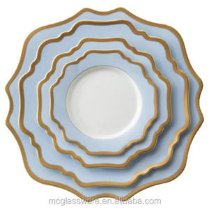 Peach <b>Black</b> Ceramic Charger Plates Dinner Sets for Wedding Decorations Dinnerware Set Restaurant Party Porcelain Plate - Product Image 4